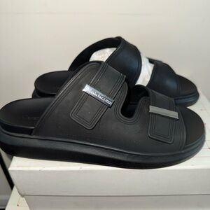 Alexander McQueen Black Slide Sandals